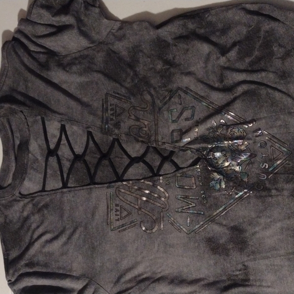 AFFLICTIONS v-neck t-shirt size medium motor customs - Picture 8 of 9